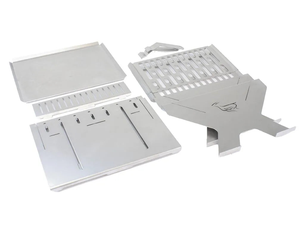 Front Runner Outfitters Stainless Steel Portable BBQ Grill & Fire Pit for Camping, Backyard, and Outdoor Cooking - Perfect for Picnics, Tailgating, and RV Adventures