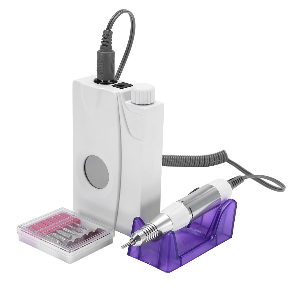 Professional Cordless Electric Nail Drill Machine - Portable Manicure Pedicure Kit for Gel Polish Removal, Nail Art Filing & Toe Nail Care | Rechargeable Battery & US Plug | Perfect for Home Salon, DIY Nail Care & Professional Use