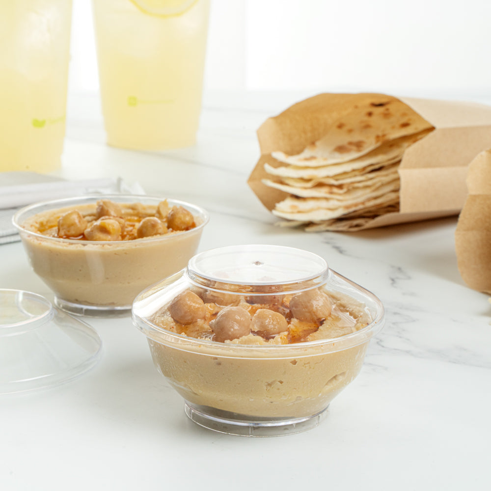 4 oz Round Clear Plastic Deli Containers with Lids - 3.25