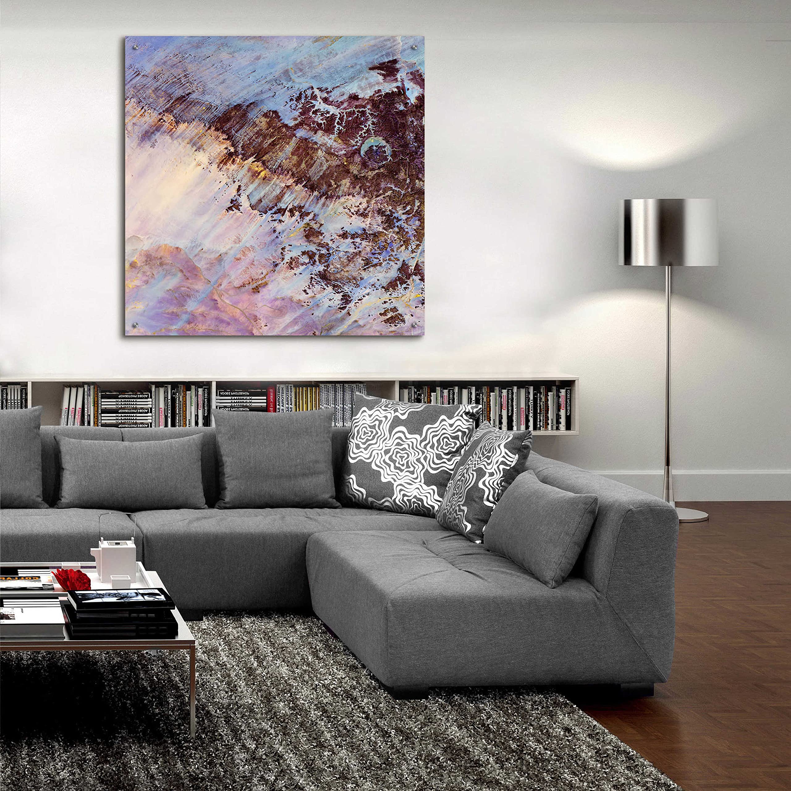 Earth as Art: Storm Amid the Calm - 36x36 Inch Modern Acrylic Glass Wall Decor - NASA-Inspired Landscape Painting for Living Room, Office & Bedroom