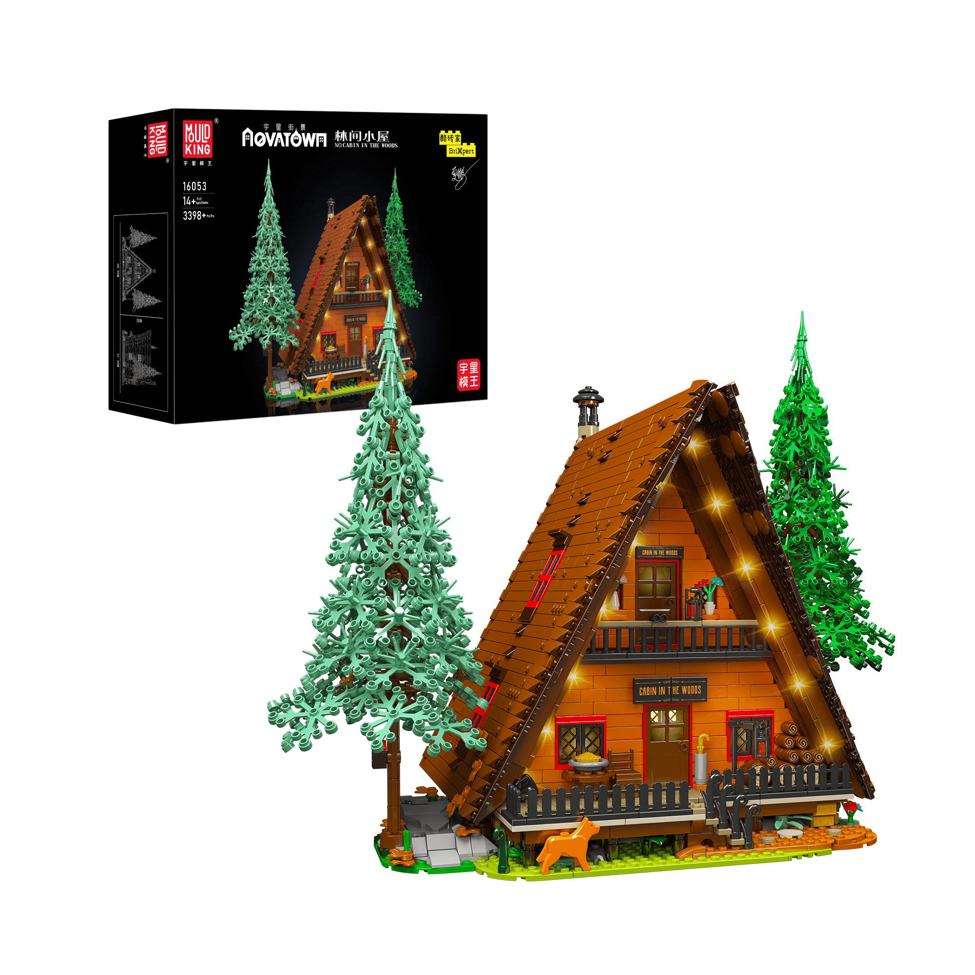 Mould King 16053 Cabin in The Woods Building Blocks Set - 3,398 PCS DIY Model Kit for Adults & Teens - Perfect for Creative Play, Home Decor & Gift Giving