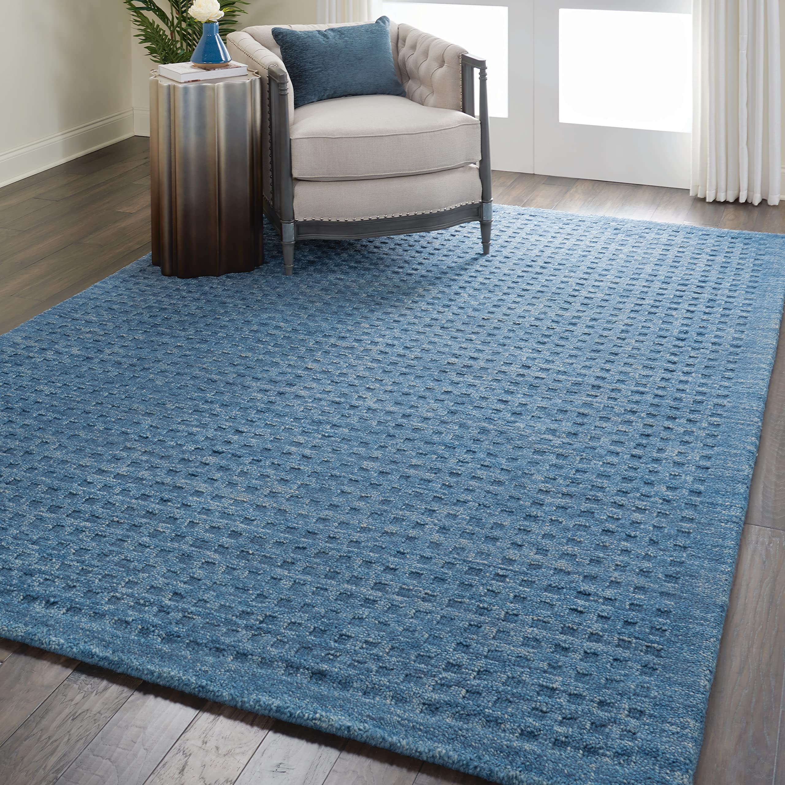 Nourison Perris Solid Navy 8' x 10'6