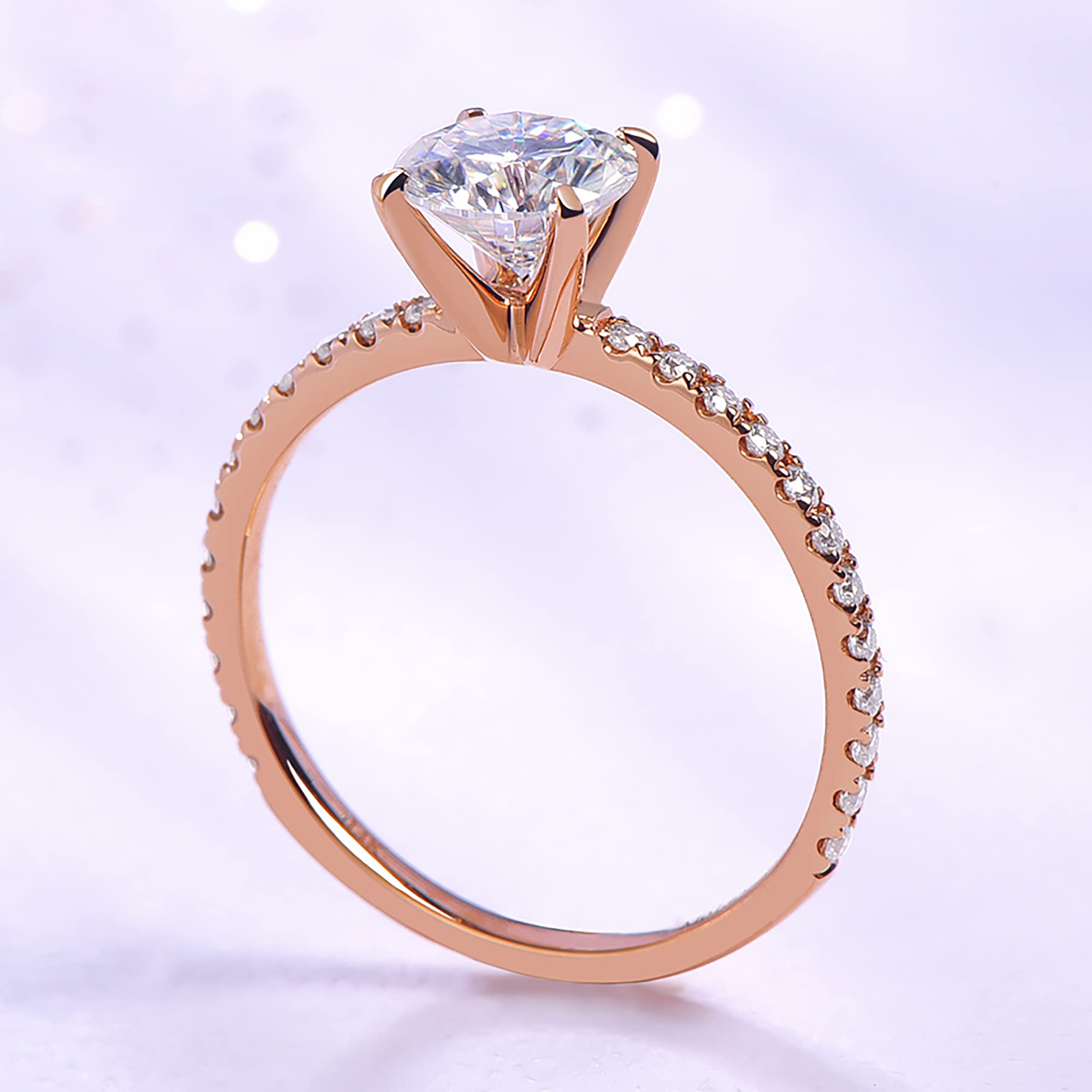 14K Gold Moissanite Engagement Ring 1ct Solitaire - Durable Wedding Band for Women, Anniversary Gift, Promise Ring - Perfect for Proposals, Bridal Jewelry & Special Occasions
