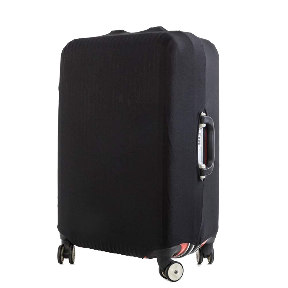 1 Piece Polyester Luggage Cover Protector - Elastic Travel Suitcase Cover Washable for 19-21 Inch Luggage (Black, Size S) - Perfect for Airplane Travel & Bag Protection