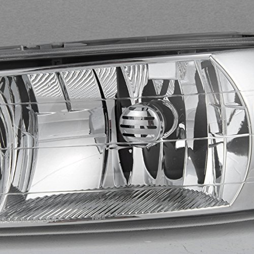 AKKON Replacement Chrome Bezel Headlights for Buick Century & Regal - Driver & Passenger Side Headlamp Pair - Perfect for Night Driving & Enhanced Visibility