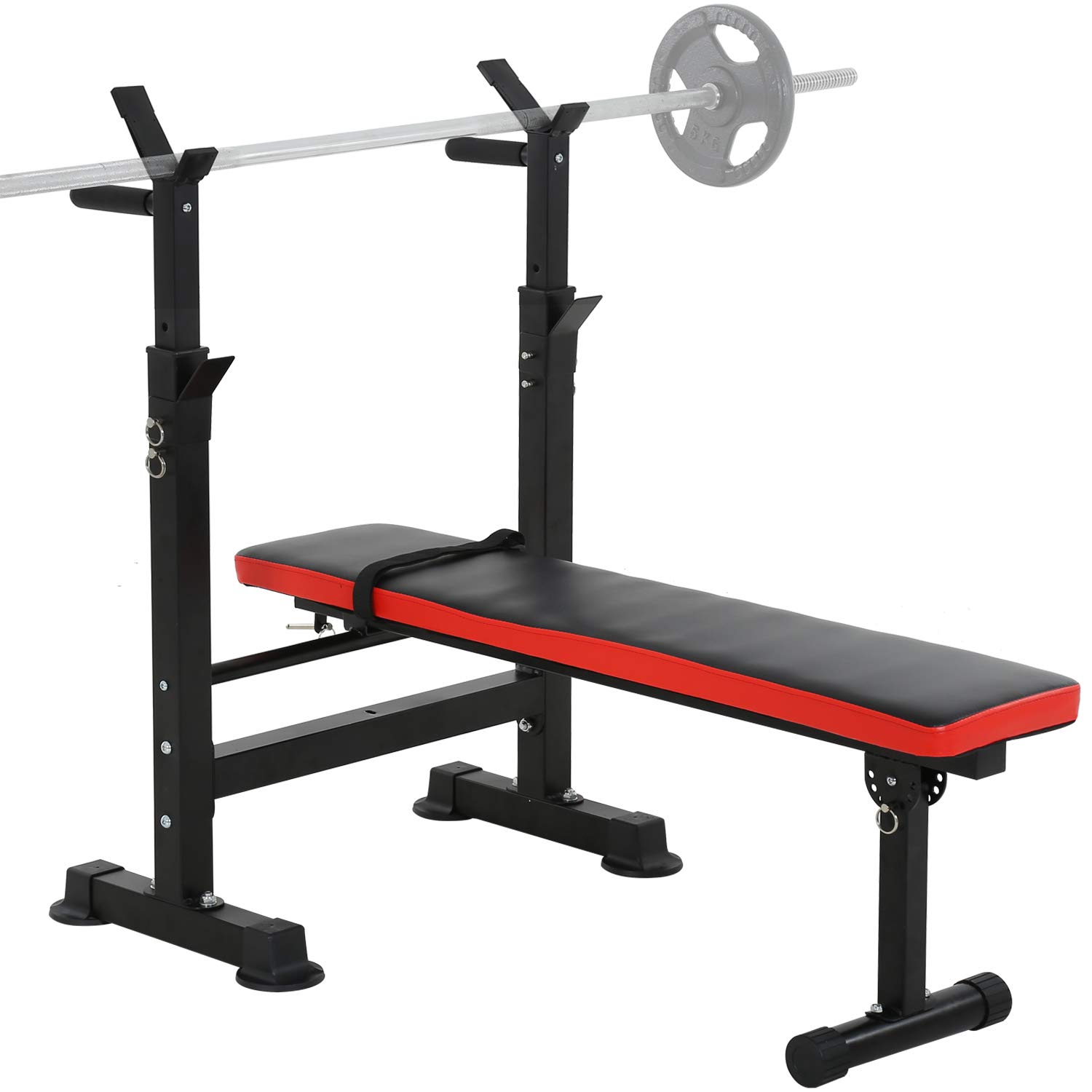 Adjustable Weight Bench for Full Body Workout - Olympic Folding Barbell Rack Stand for Home Gym Strength Training | Perfect for Squats, Bench Press & Home Fitness Routines