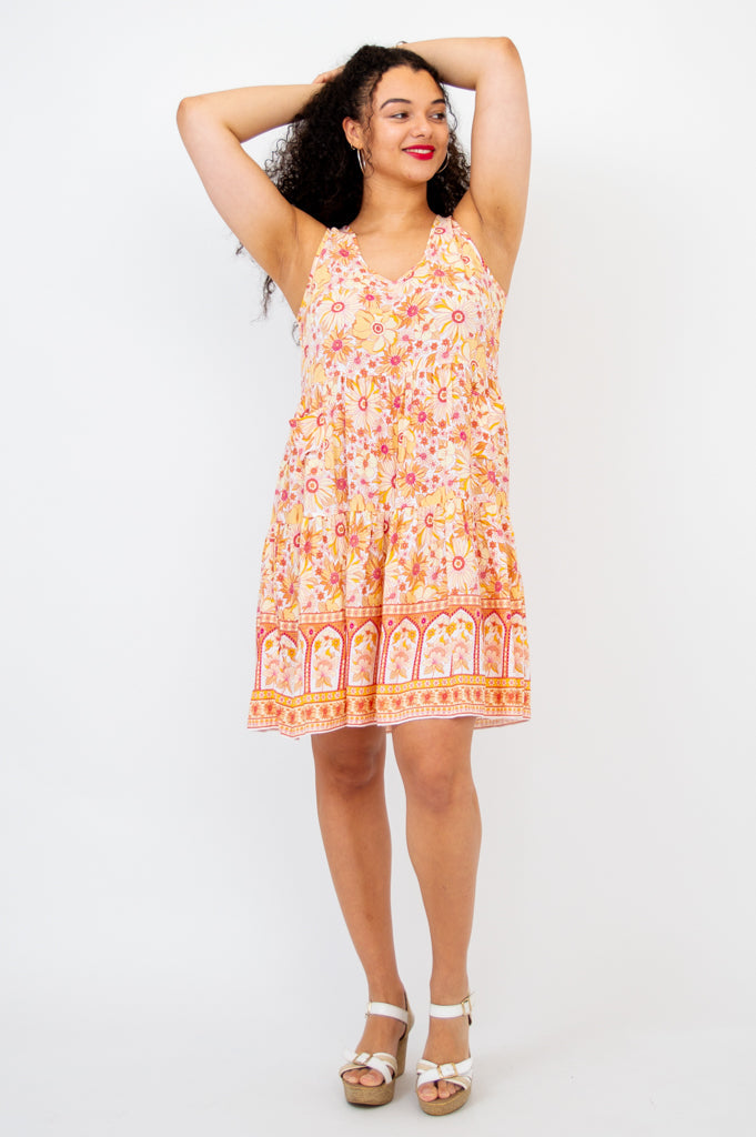 Kaya Dress - Maua Floral Print Maxi Dress for Women, Boho Summer Beach Dress, Perfect for Vacation, Party, and Casual Wear