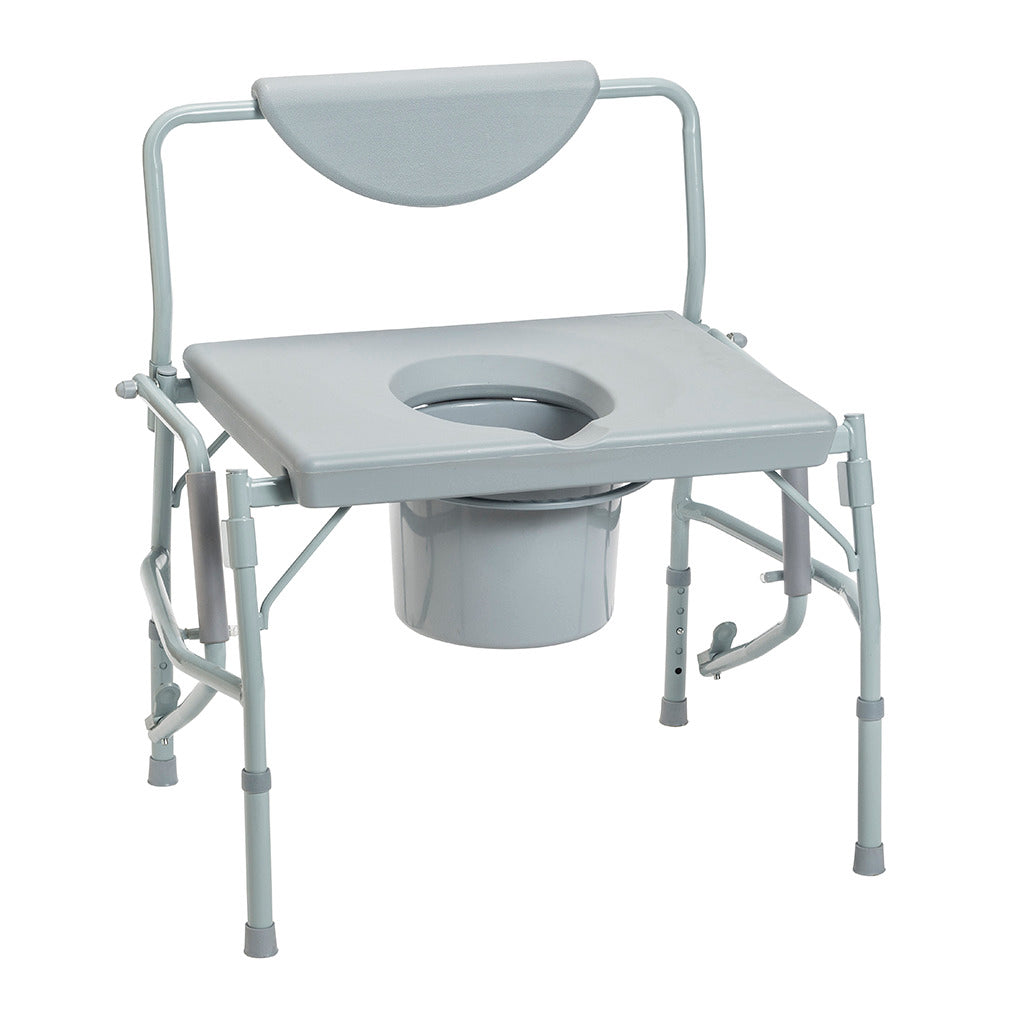 Premium Bariatric Drop Arm Commode - Heavy Duty Toilet Chair for Elderly & Disabled - Adjustable Height, Removable Arms & Pail - Ideal for Home Care, Hospitals & Mobility Assistance