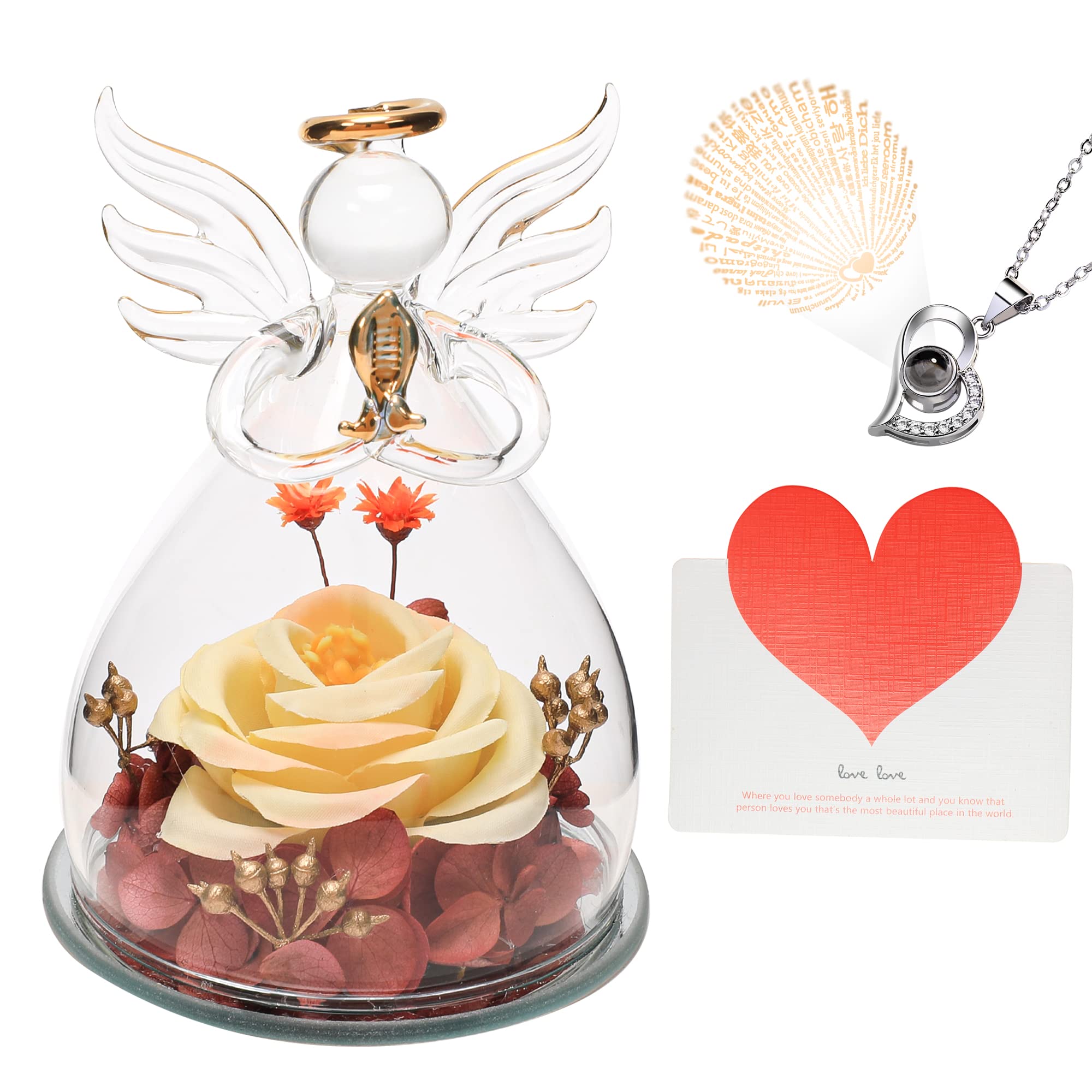 LKHJKGTUY Rose Valentines Day Gifts for Her, Mother's Day Mom Gifts, Grandma Birthday Anniversary Christmas Presents, Artificial Flowers with Necklace for Home Decor, Wedding, Party Centerpieces