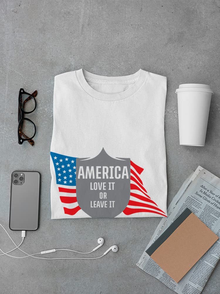 Patriotic 'Love It Or Leave It' American Flag Graphic Men's T-Shirt - Comfortable Cotton Tee for Casual Wear, Fourth of July & Political Events