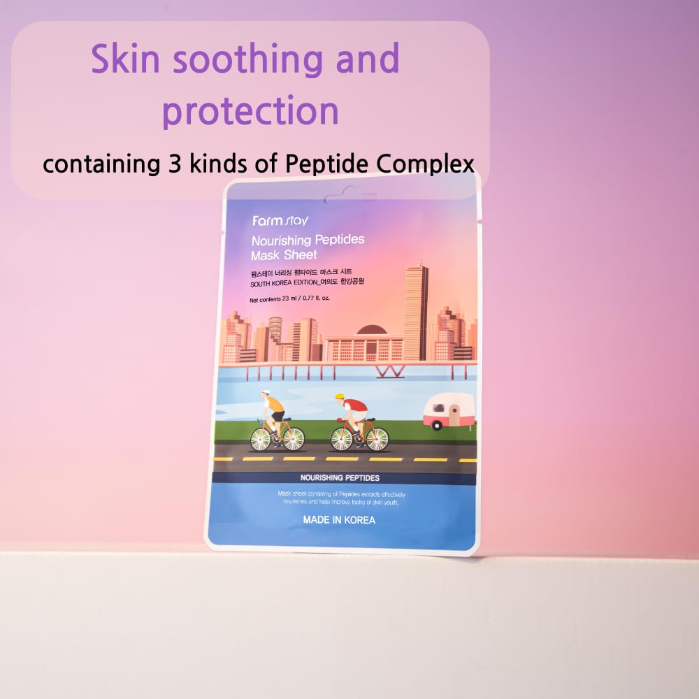 FARMSTAY Korean Facial Mask 12-Pack - Hypoallergenic & Moisturizing for Skincare