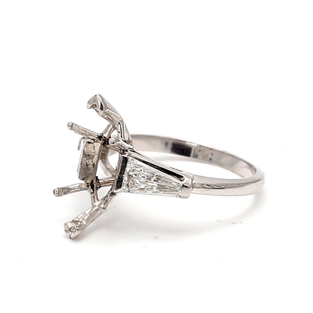 Cartier 0.80 Carat Tapered Baguette H SI1 Diamond Platinum Halo Engagement Ring - Perfect for Proposals, Anniversaries & Special Occasions