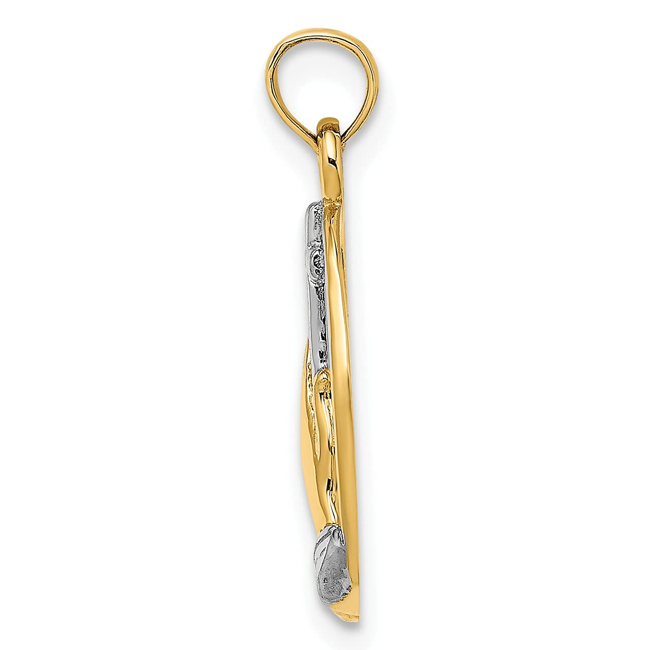 Lex & Lu 14K Yellow Gold Rhodium-Plated Praying Hands and Cross Charm Pendant Necklace - Perfect for Religious Gifts, Baptisms & Spiritual Jewelry