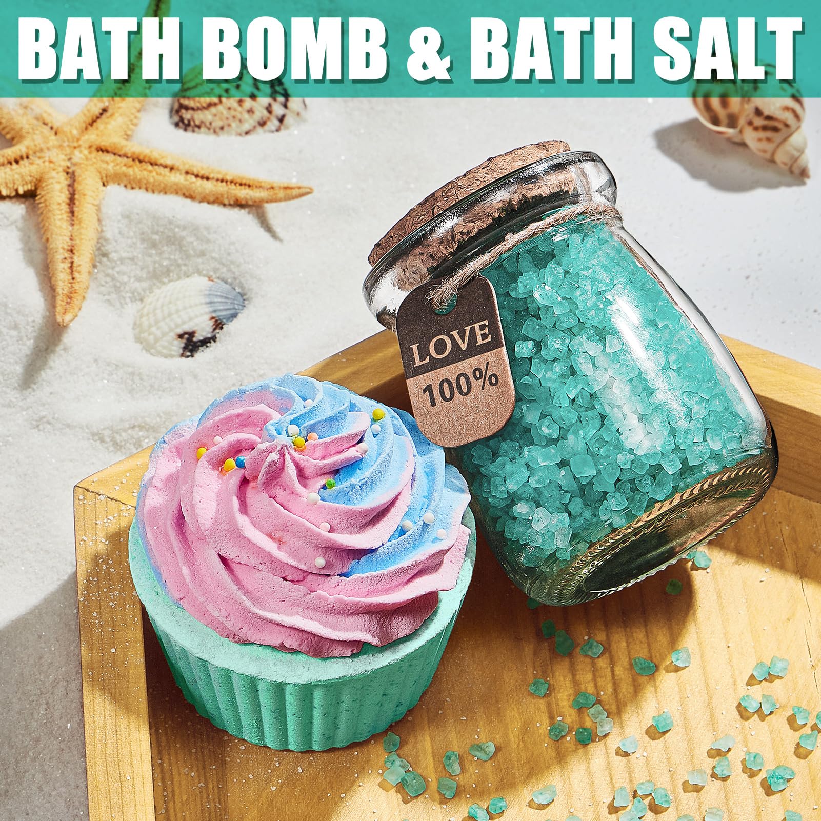 MAYICIVO 8PCS Ocean-Themed Spa Gift Set for Women - Relaxing Self Care Birthday Gifts for Mom, Wife, Sister, Best Friend, Girlfriend, Teacher & Coworker | Perfect for Home Spa Days, Stress Relief & Pampering Gifts
