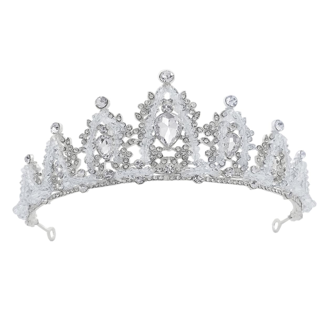 Beavorty 2 Pack Silver Rhinestone Wedding Tiara Crown for Women - Bridal Headpiece for Wedding, Prom, Quinceanera, Bar Mitzvah, Pageant & Special Occasions | Elegant Princess Hair Accessory for Brides & Dancers