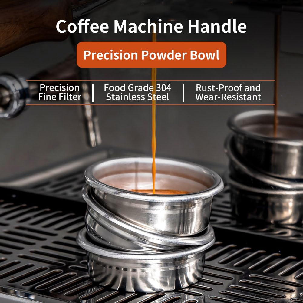 Haofy Stainless Steel Coffee Filter Basket - Detachable Coffee Filter Cup for Espresso Machines, Drip Coffee Makers - Perfect for Home, Office & Camping Use (2-Pack)