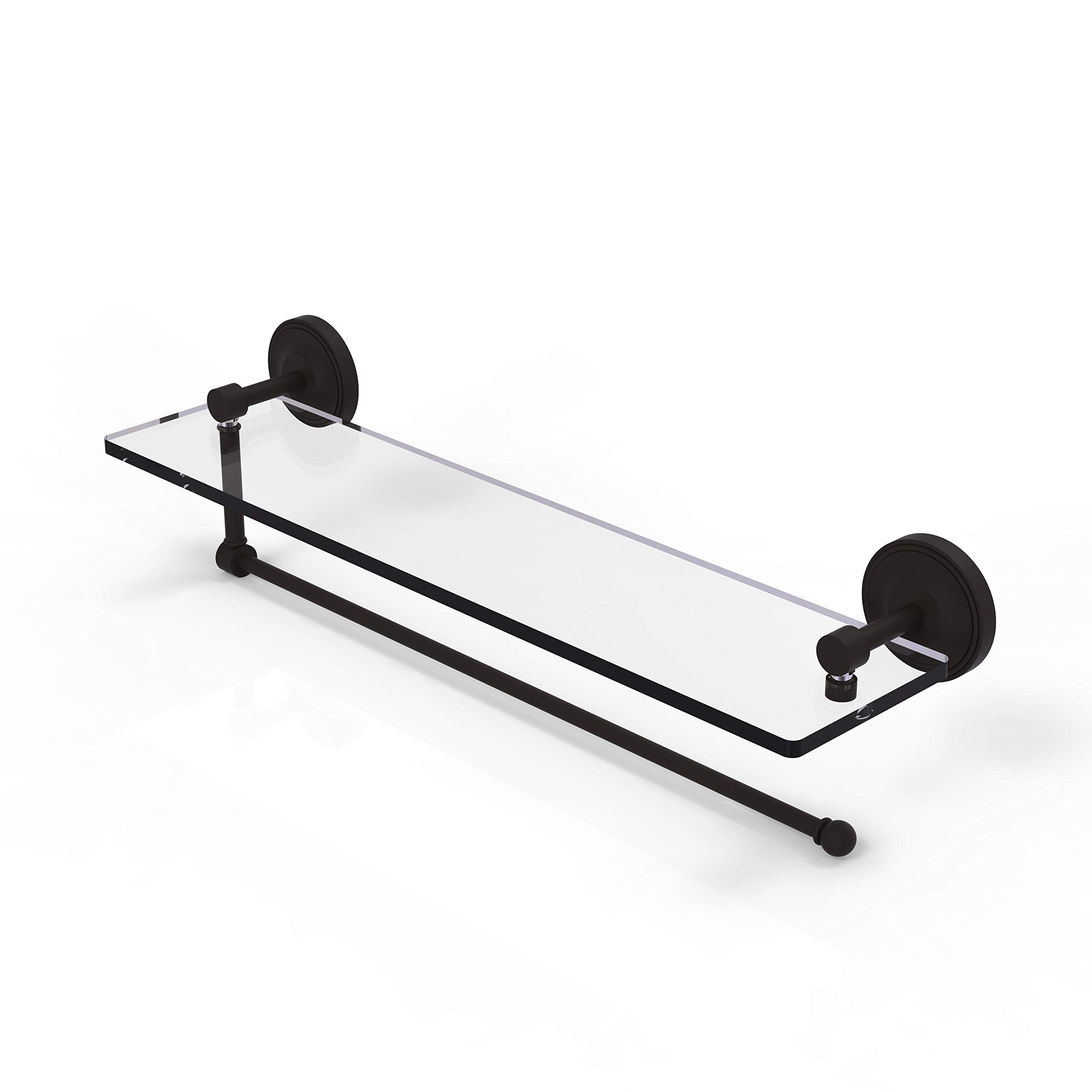 Allied Brass Prestige Regal Collection 22 Inch Glass Shelf Paper Towel Holder in Oil Rubbed Bronze - Perfect for Kitchen, Bathroom & Laundry Room Organization