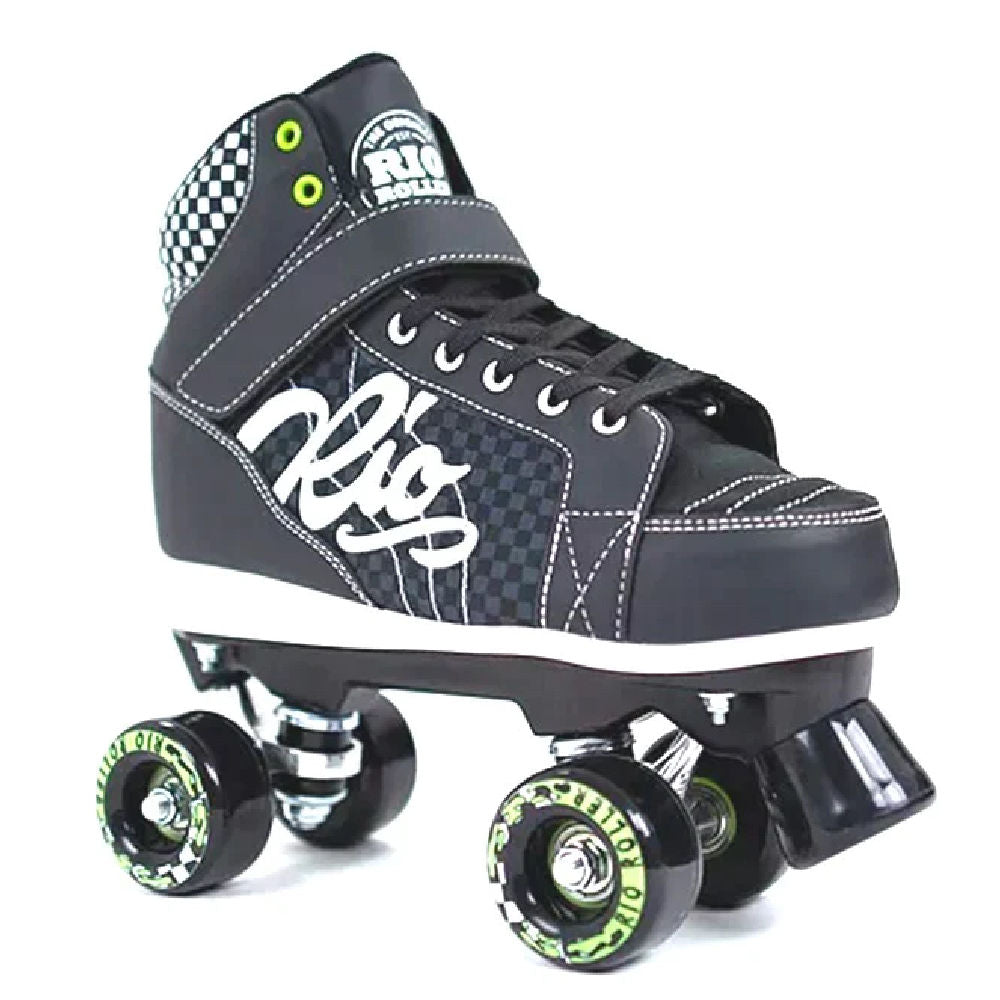 Rio Mayhem II Black Roller Skates for Women & Men - Outdoor & Indoor Quad Skates with Comfortable Padding - Perfect for Rink, Park, Street Skating & Roller Derby
