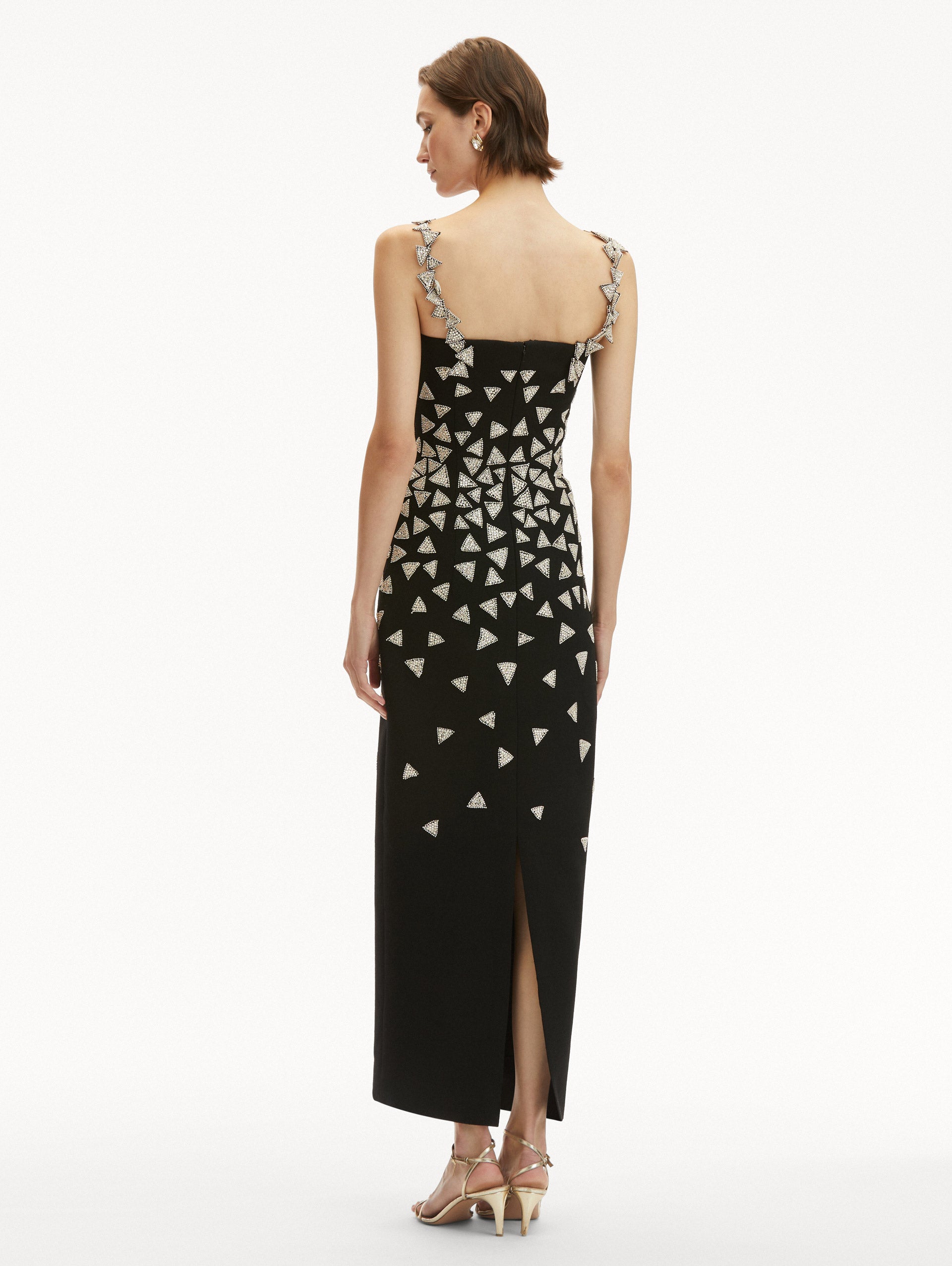Elegant Crystal Triangle Cocktail Dress for Women - Perfect for Evening Parties, Weddings & Special Occasions