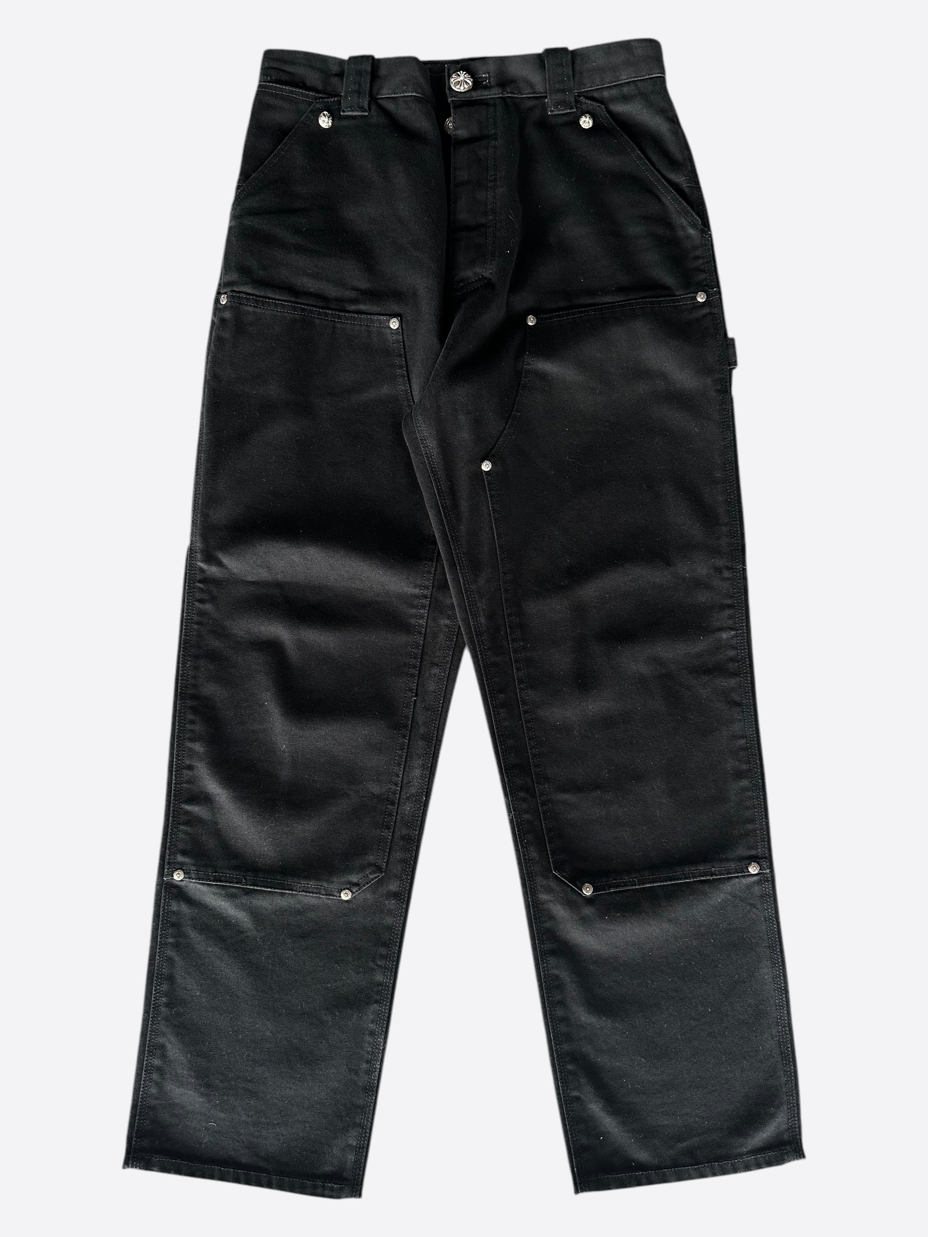 Chrome Hearts Black Carpenter Pants for Men - Heavy Duty Workwear & Streetwear Fashion | Perfect for Construction, DIY Projects & Urban Style