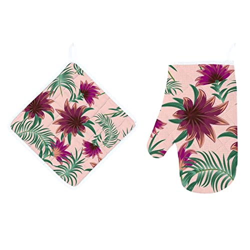Tropical Palm Leaves Flowers Jungle