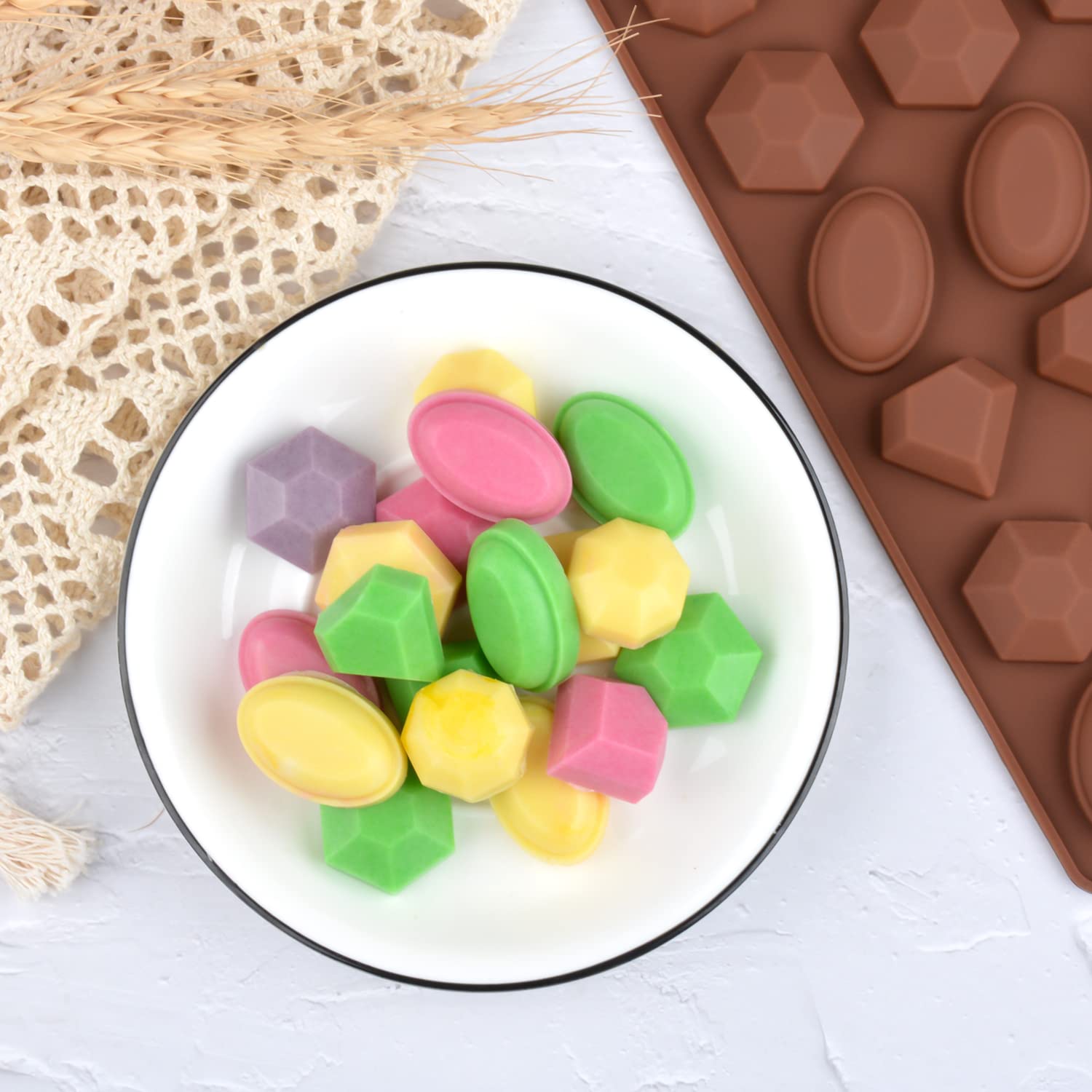Premium Non-Stick Silicone Chocolate Molds Set of 4 - Food Grade Baking Candy Molds for Homemade Chocolate Bars, Candies & Snacks - Perfect for Valentine's Day, Birthday Parties & Holiday Gift Making