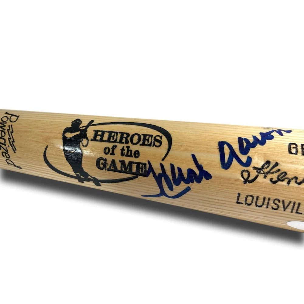 Hank Aaron Autographed Louisville Slugger Baseball Bat with Steiner COA - Authentic Braves Memorabilia for Collectors & Sports Fans - Perfect for Display, Gifts, and Home Decor