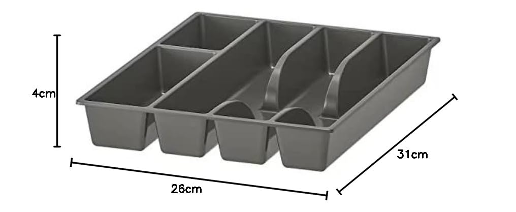 IKEA Grey Plastic Cutlery Tray - Kitchen Serving & Dining Organizer | Durable Polypropylene | Perfect for Utensil Storage, Buffet Serving & Table Organization