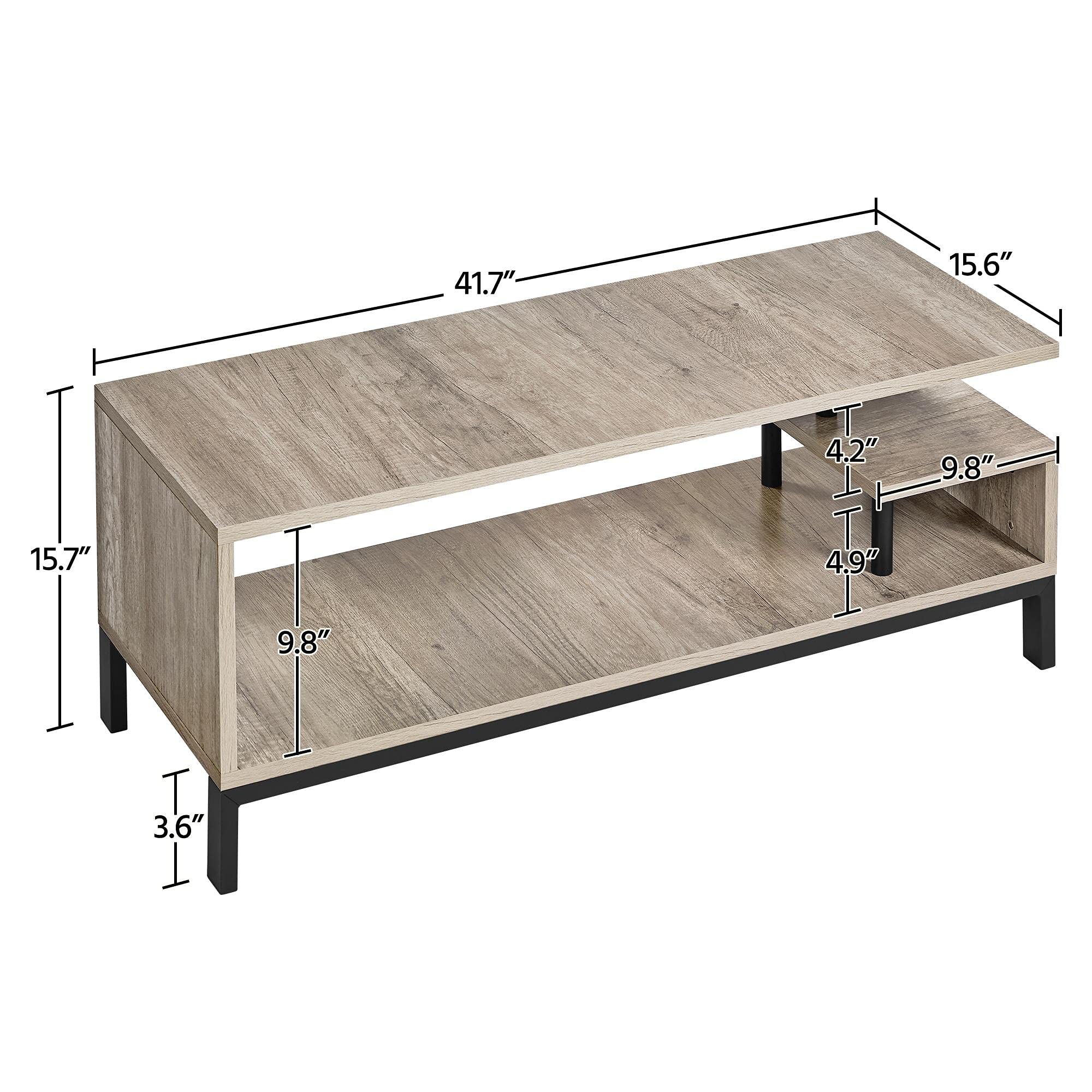 Yaheetech 42 Inch TV Stand for 50 Inch TVs, Small Corner Entertainment Center with Storage - Modern Gray Media Console for Living Room & Bedroom - Perfect for Home Theater Setup and Space-Saving Storage Solutions