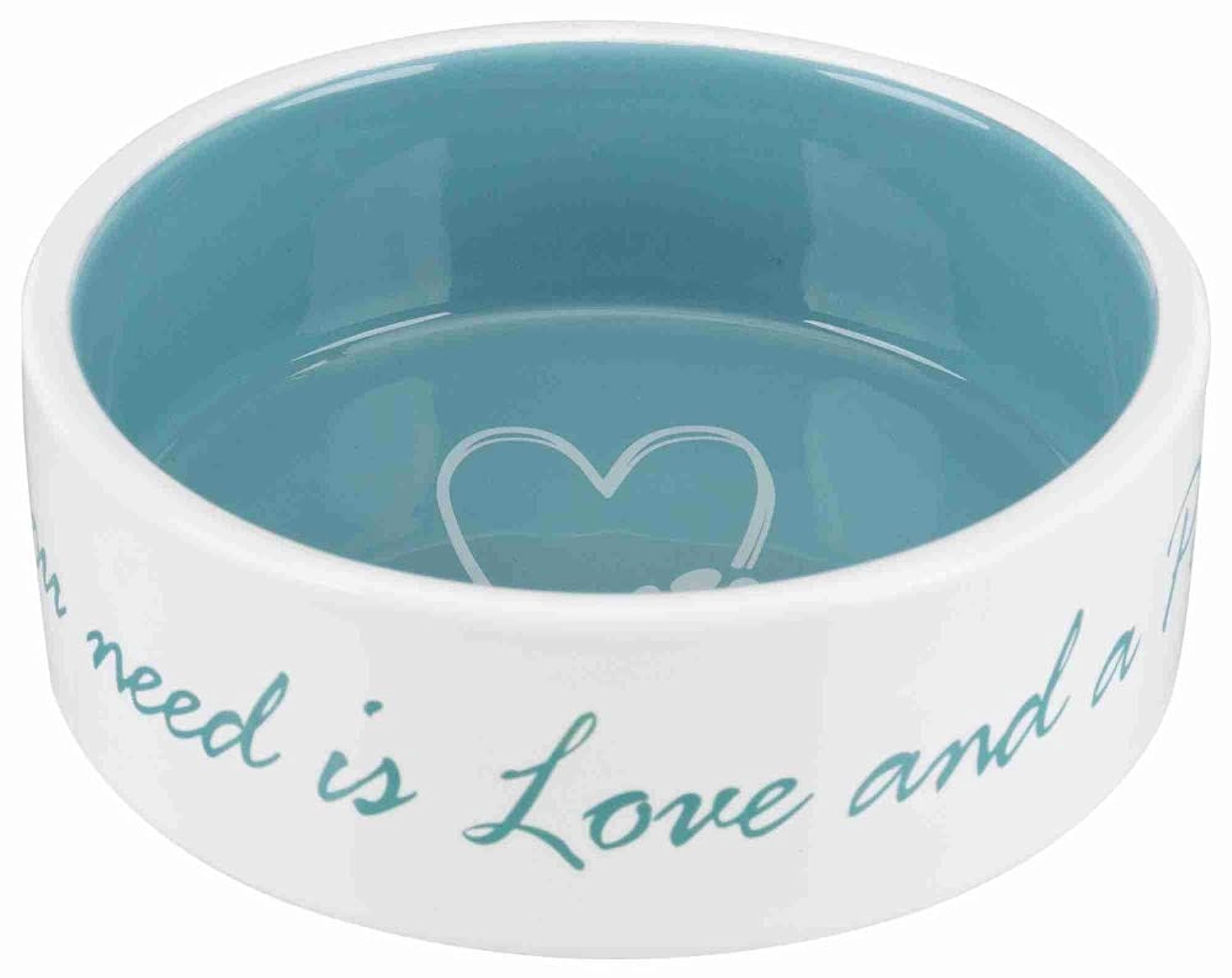 Trixie Pet's Home Ceramic Bowl for Dogs & Cats - Durable, Non-Tip Pet Food & Water Dish for Indoor & Outdoor Use - Perfect for Home, Travel, and Camping