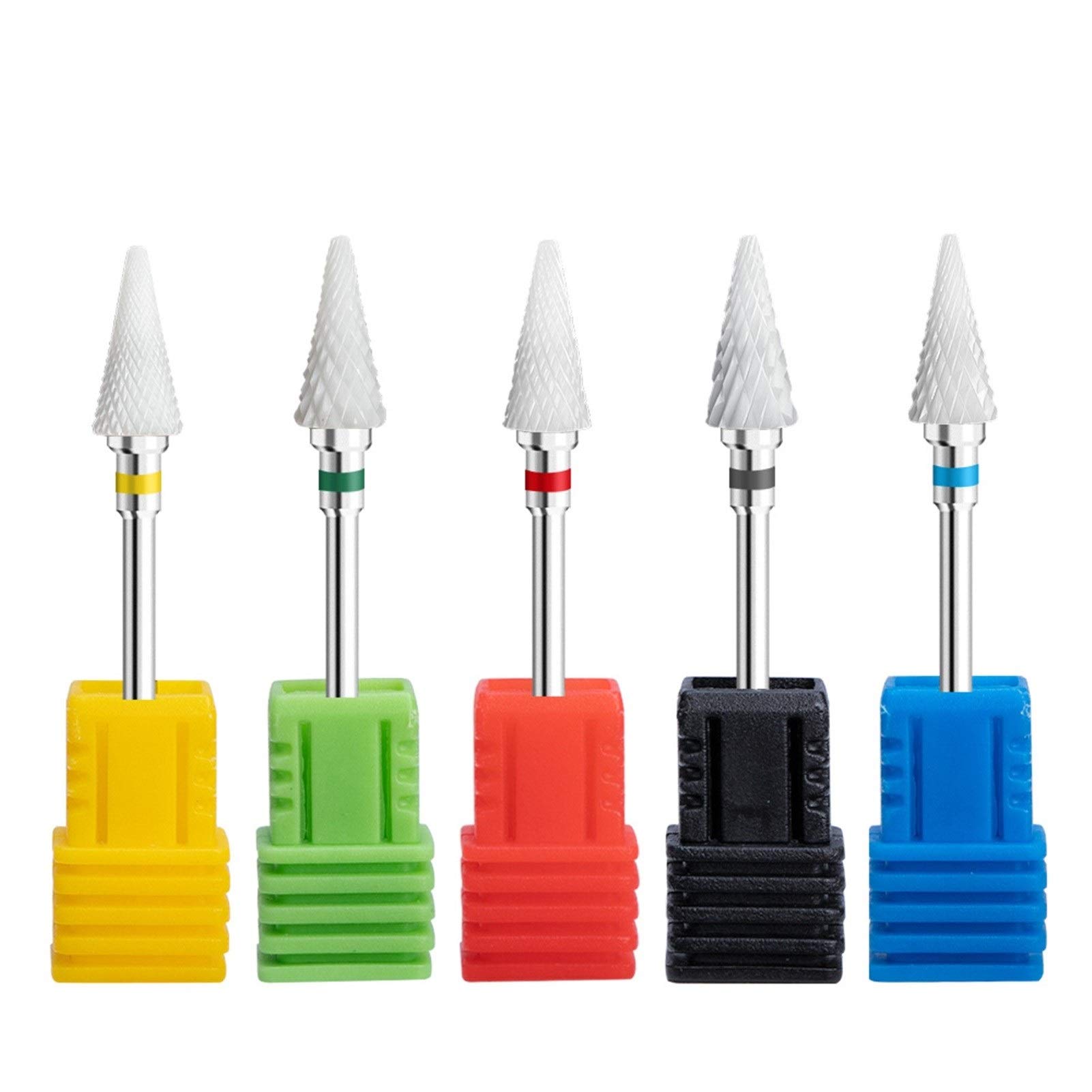 5PCS Ceramic Nail Drill Bit Set - Electric Manicure Drill Kit for Professional Nail Filing, Buffing & Nail Art | Durable Nail Equipment Accessories (Color: SET 4) | Perfect for Salon, Home Use & DIY Nail Care