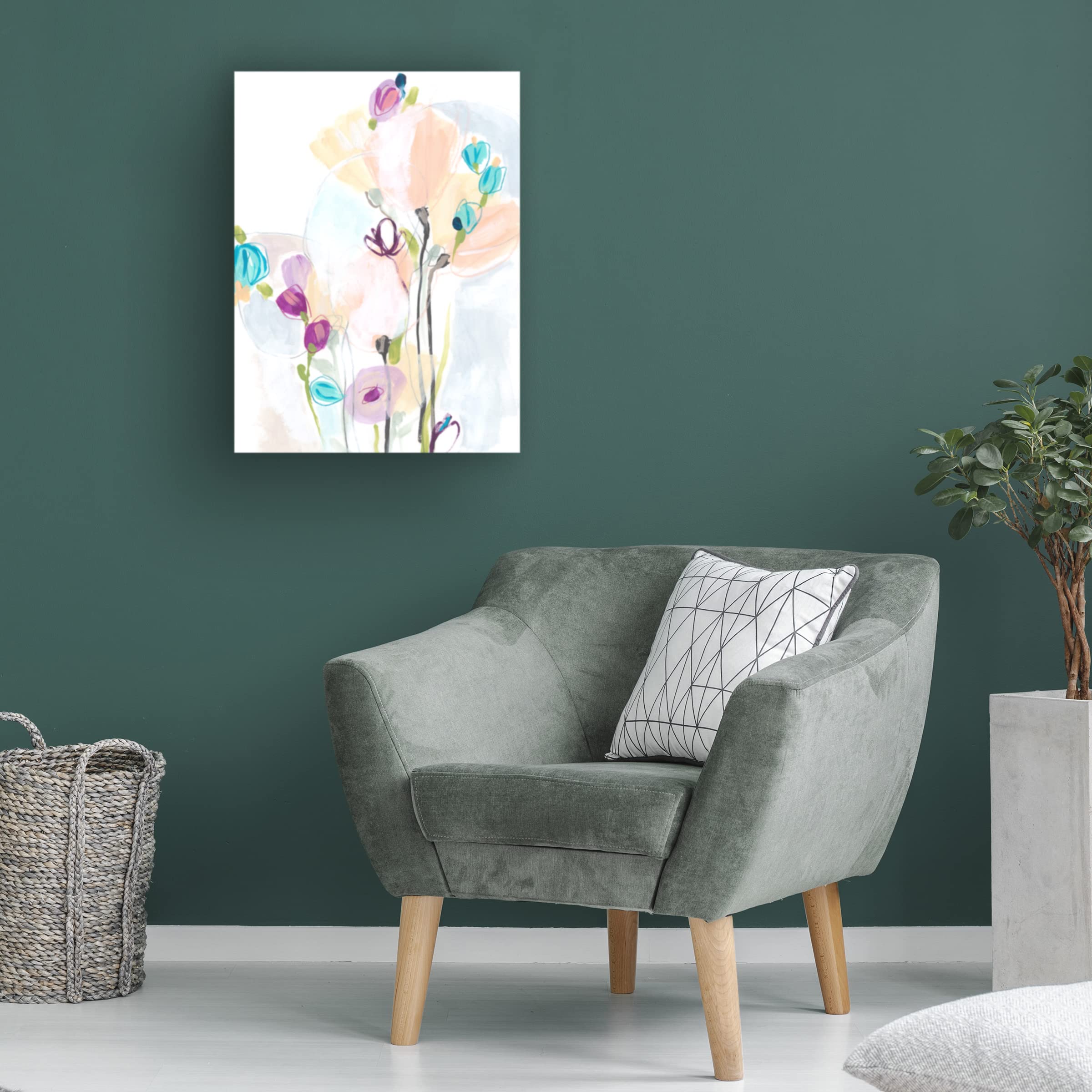 Trademark Fine Art 'Scattershot Garden I' Canvas Wall Art by June Erica Vess - Vibrant Floral Painting for Living Room, Bedroom & Office Decor
