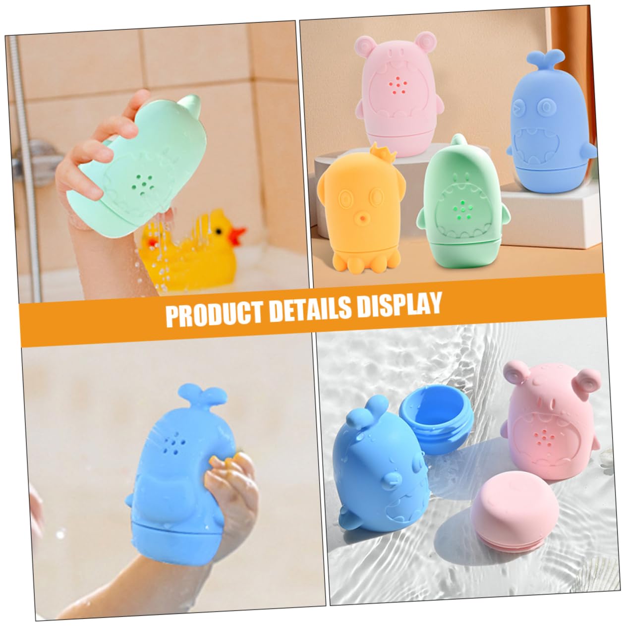 CIYODO 4-Piece Bath Toys Set for Kids - Fun Floating Animal Bathtub Toys for Toddlers & Babies - Perfect for Bath Time Play, Sensory Development & Water Play Activities