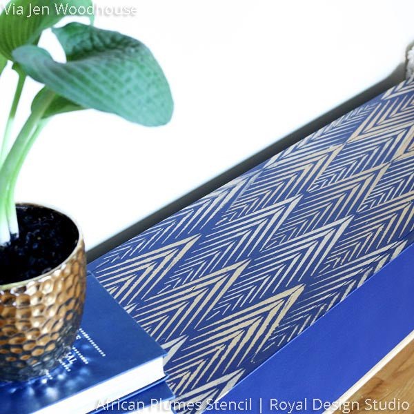 African Feathers Wall Stencil - Raven & Lily Design for DIY Home Decor, Nursery, and Living Room Accent