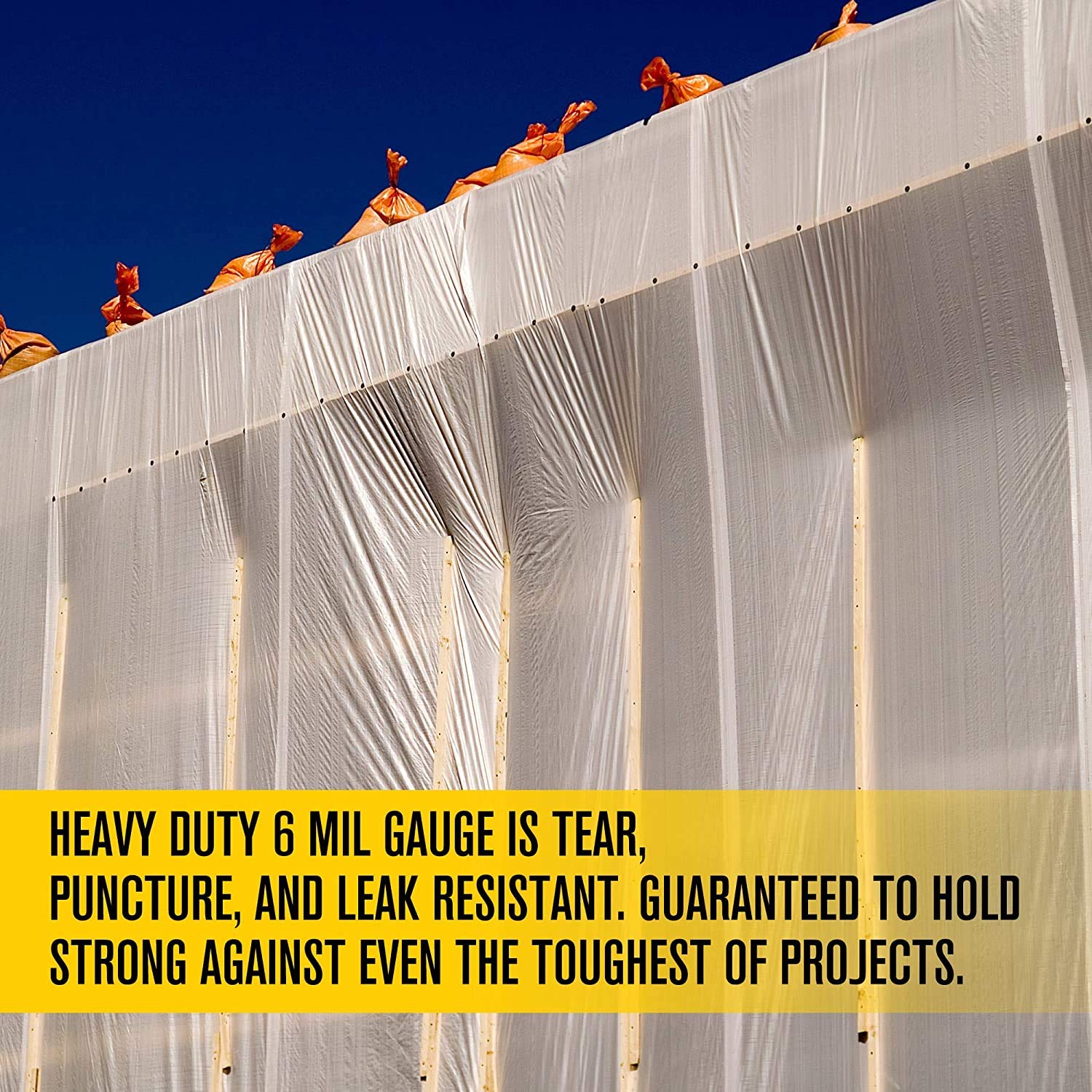 6 MIL Heavy Duty Fire Retardant Clear Vapor Barrier Tarp - 20
