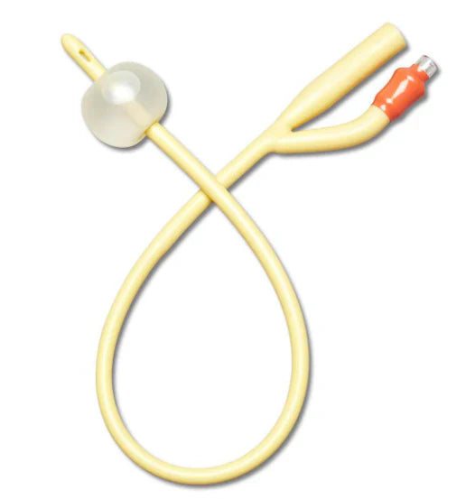 Premium Silicone Elastomer Coated Latex 2-Way Foley Catheter 22FR - Ideal for Hospital, Home & Long-Term Urinary Care
