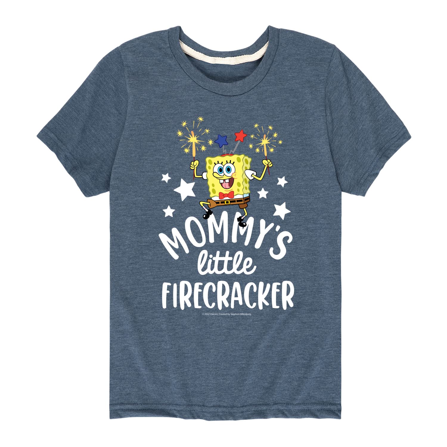 Spongebob Squarepants 'Mommy's Little Firecracker' Graphic T-Shirt for Toddlers & Kids - Soft Cotton Short Sleeve Tee - Perfect for Playdates, Birthday Parties & Everyday Wear