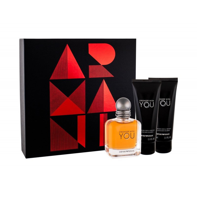 Emporio Armani Stronger With You Men's Gift Set - 50ML EDT Cologne Spray & 2 X 75ML Shower Gel | Perfect Valentine's Day, Anniversary & Birthday Gift for Him