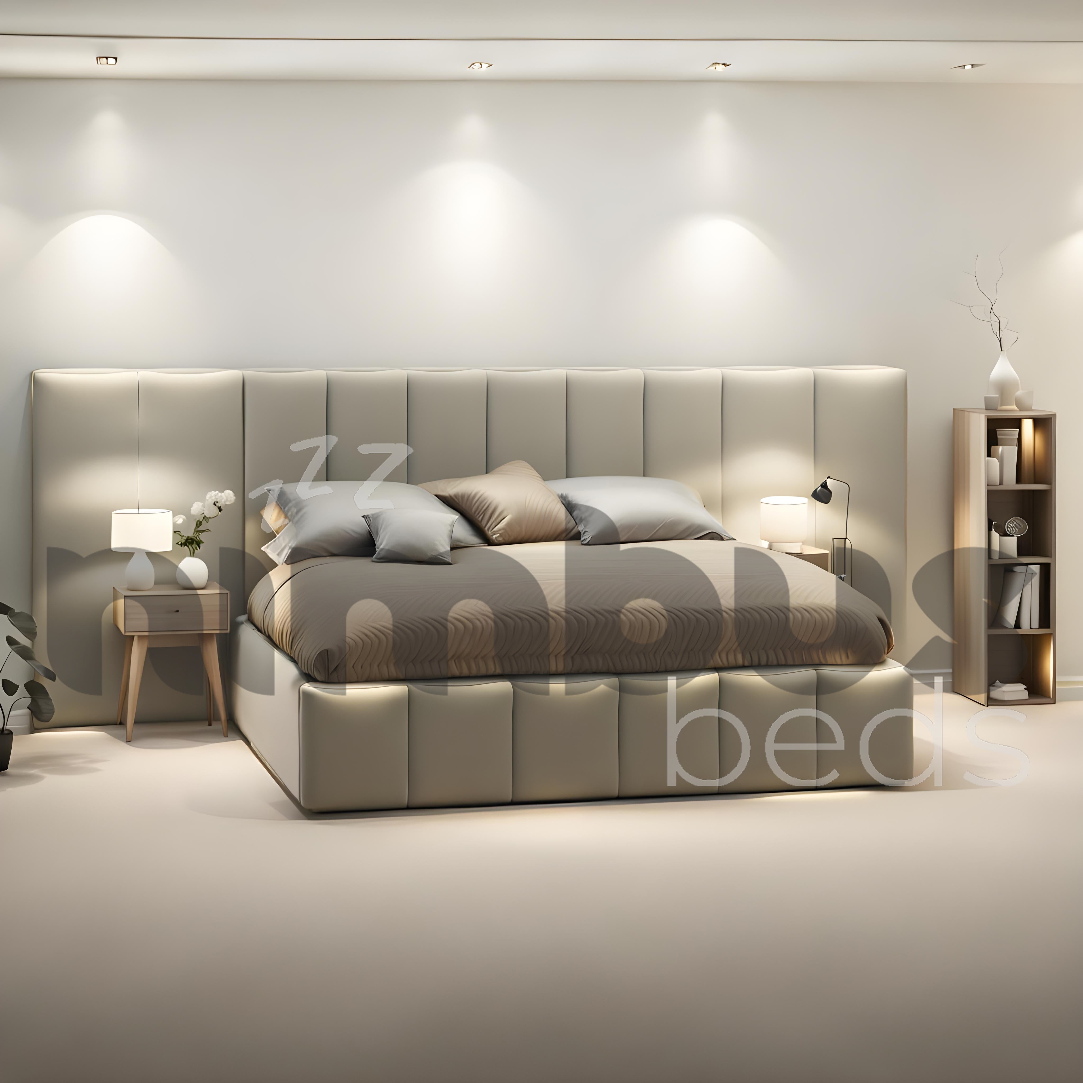 Victoria Queen Bed Frame with Upholstered Headboard - Modern Platform Bed with Wooden Slats - Sturdy & Noise-Free for Bedroom, Guest Room, or Dorm
