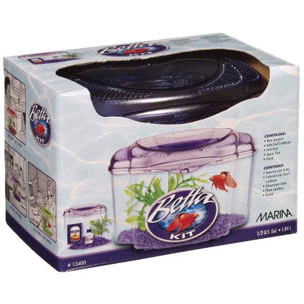 Premium Marina Betta Fish Starter Kit - Complete Aquarium Set with Tank, Filter & Decor for Betta Fish Care - Perfect for Home, Office & Classroom Aquariums