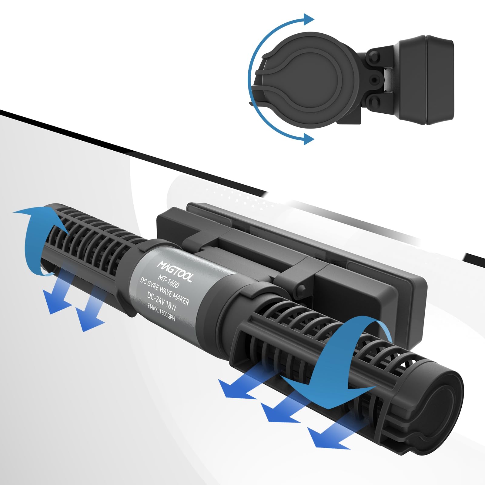 MagTool MT-4200 Wave Maker for Aquarium - 1600-4200GPH Adjustable Gyre Wavemaker with Sine Wave Technology | Saltwater & Reef Tank Circulation Pump for Marine Fish Coral Tanks