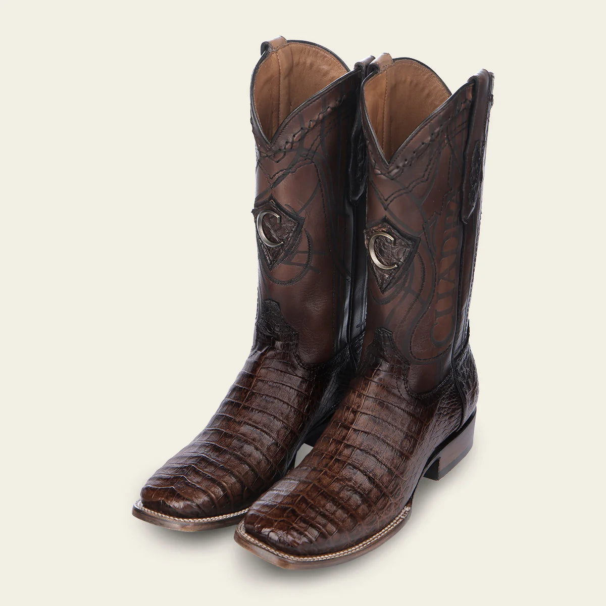 Premium Men's Cuadra Honey Cowboy Rodeo Boots - Genuine Caiman Leather Western Boots for Country Dancing, Rodeo & Outdoor Adventures