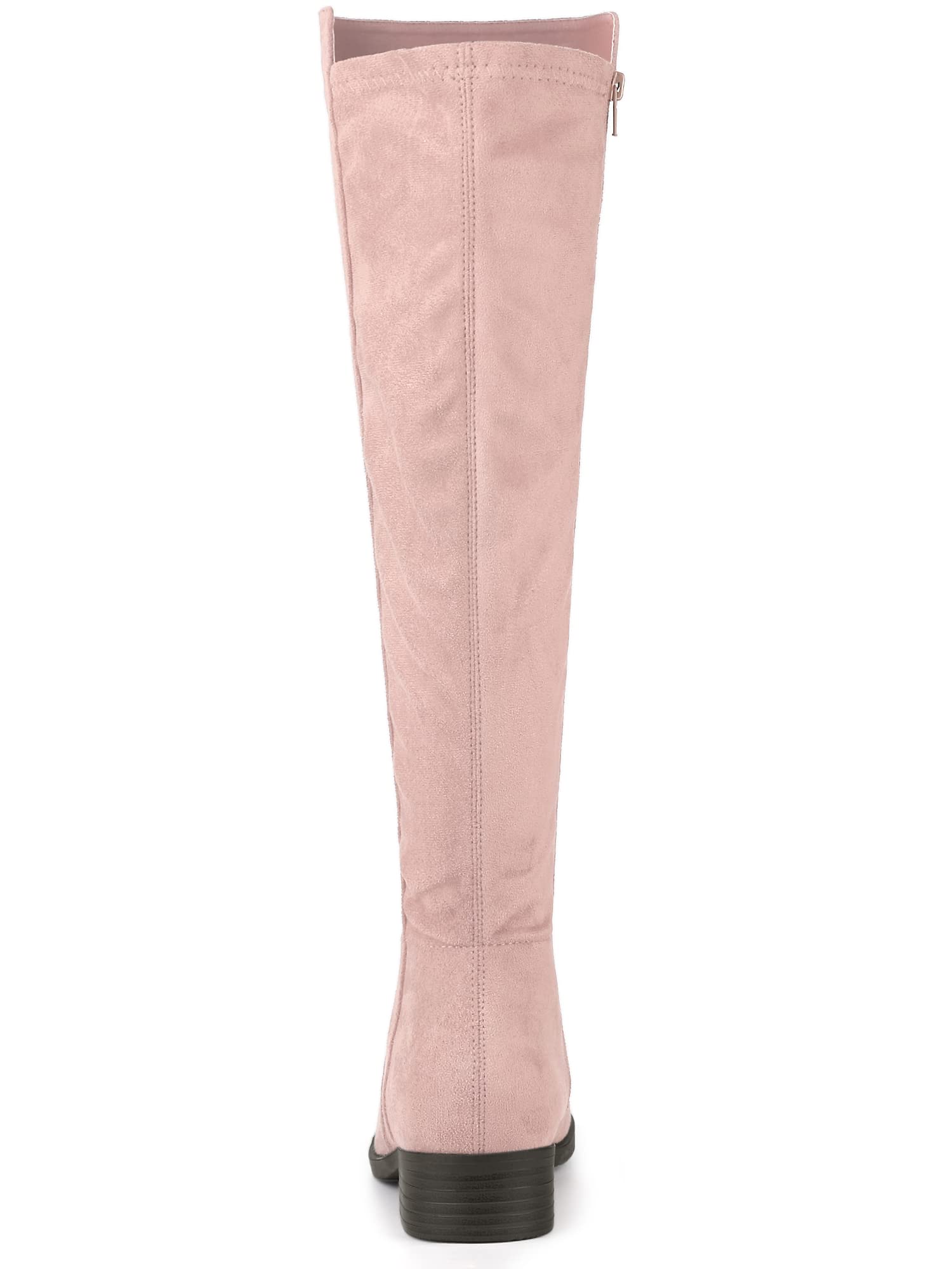 Allegra K Women's Side Zipper Chunky Heel Knee High Boots - Stylish Winter & Fall Fashion Boots for Casual Outfits, Office Wear & Night Out