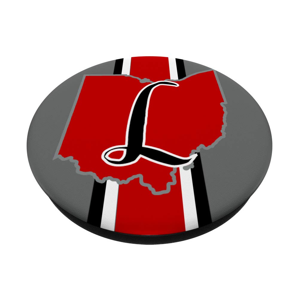 State of Ohio Letter L Stripe PopSocket PopGrip: Swappable Phone & Tablet Grip for Secure Hold and Stylish Customization - Perfect for Travel, Work, and Everyday Use