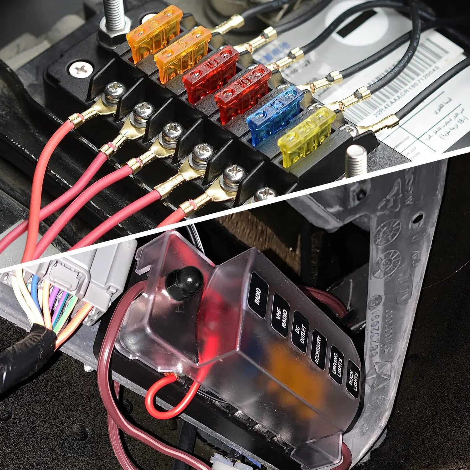 6 Way Fuse Block with LED Indicator - Waterproof Blade Fuse Box for Car, Boat, RV & Marine - Perfect for Automotive Electrical System Upgrades & DIY Projects