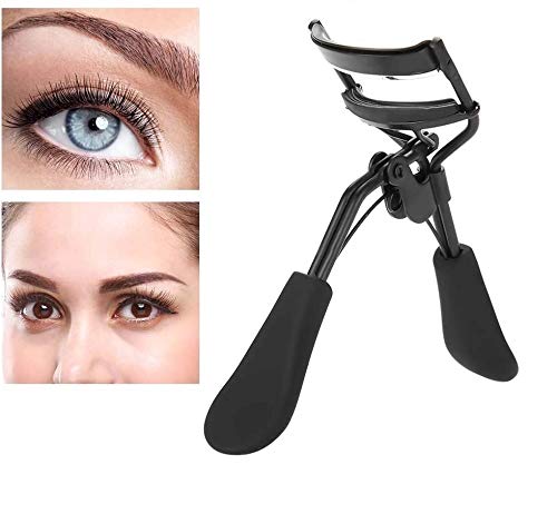 Professional Stainless Steel Eyelash Curler with Silicone Pad - Universal Fit for All Eye Shapes | Perfect for Everyday Makeup, Special Occasions & Travel (Black)