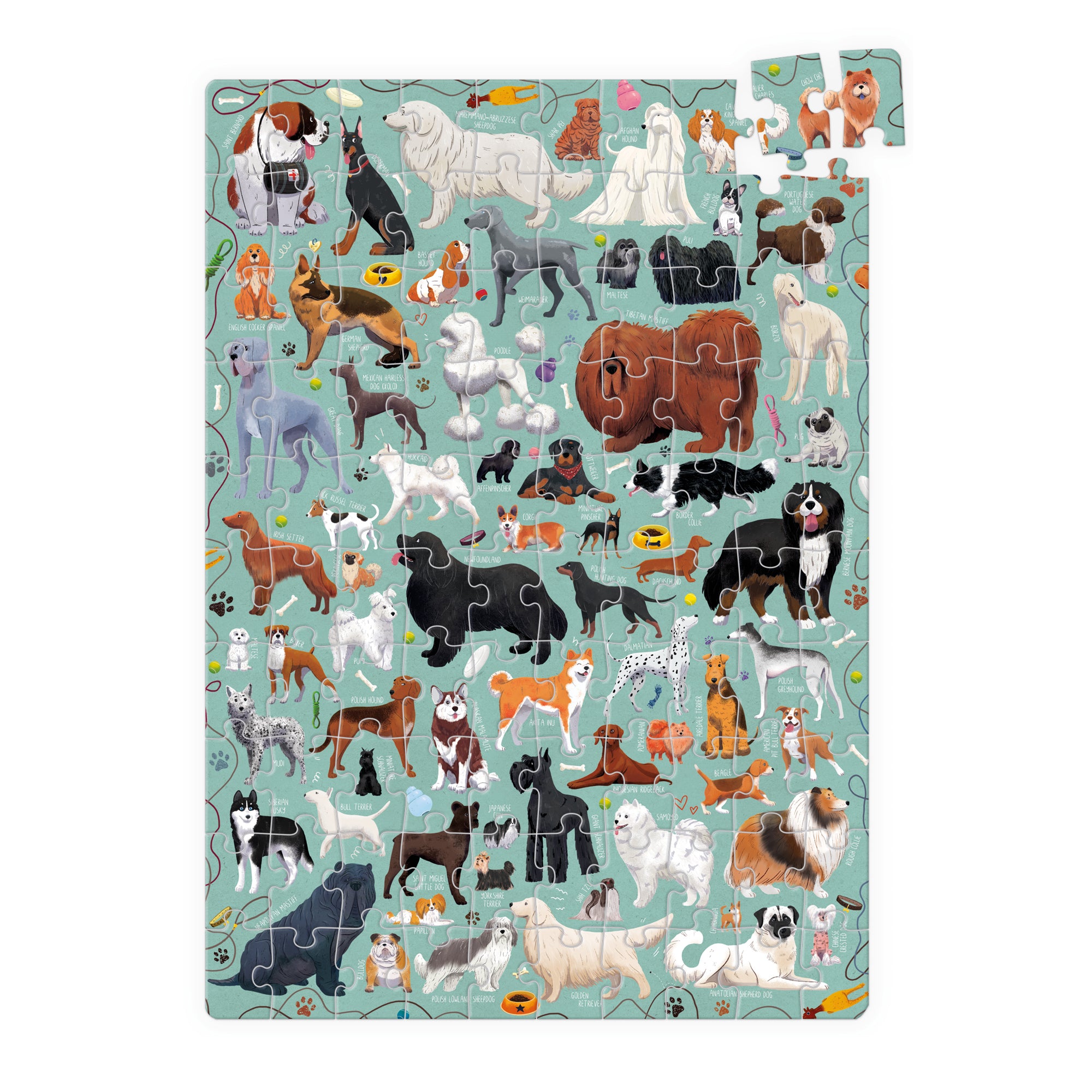 Banana Panda Puzzlove Dogs Jigsaw Puzzle - 100 Piece Educational Puzzle for Kids | Fun Learning Activity for Family Game Night & Preschool Classroom
