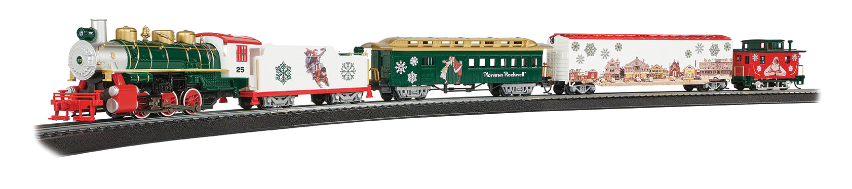 Bachmann Trains Norman Rockwell Christmas Express HO Scale Electric Train Set - Perfect for Holiday Displays, Model Railroad Collections & Christmas Decorations