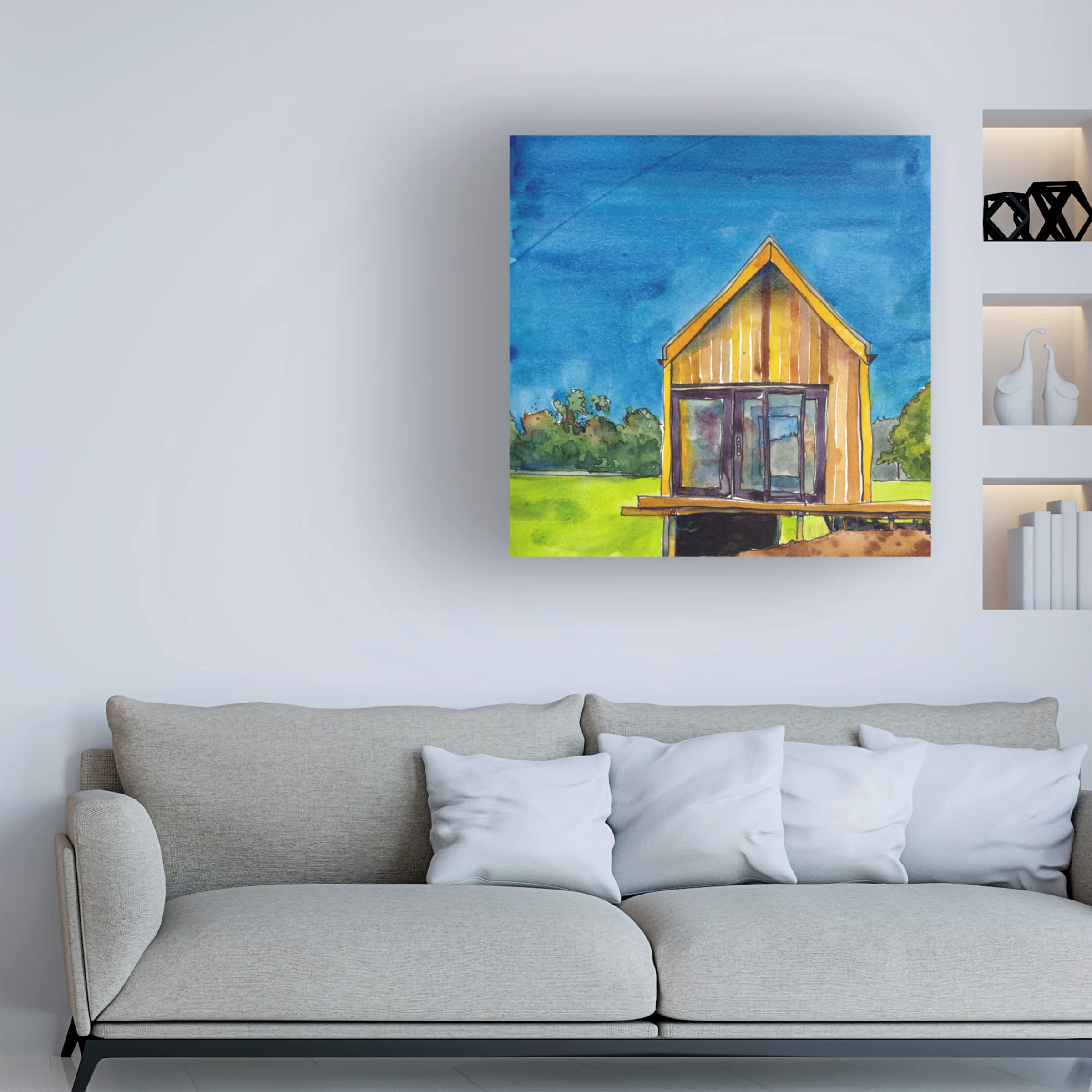 Paul McCreery 'Cabin Scape VI' Premium Canvas Wall Art - Handmade Landscape Painting for Living Room, Bedroom & Office Decor