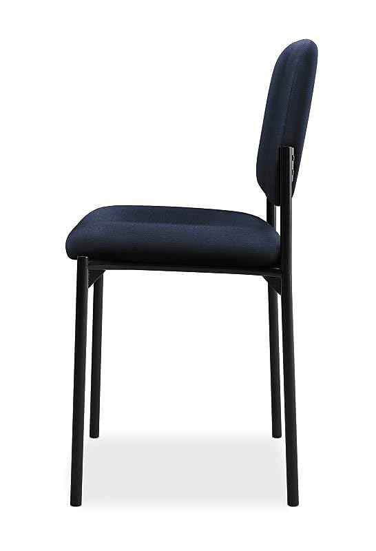 HON Scatter Guest Chair - Navy Fabric Stackable Armless Lobby Chair for Office, Waiting Room & Conference Room Use
